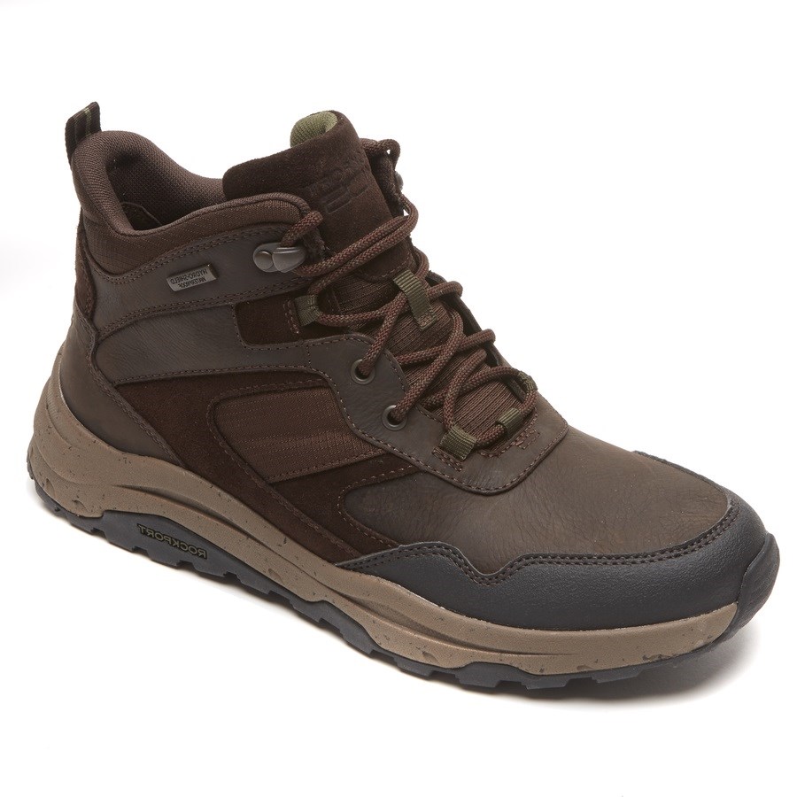 Rockport Boots Buy Online Dark Brown XCS Pathway Mid Waterproof Mens